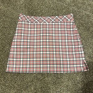 Izod White and Red A-Line Mini Skirt Casual